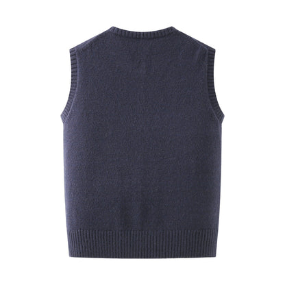 Women Clothing Diamond Lattice Knitwear Women Autumn Long Sleeve Lazy Sweater Vest