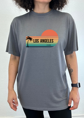 Mens graphic T-shirt by Spun Bamboo featuring a Los Angeles design in bamboo viscose and organic cotton fabric.