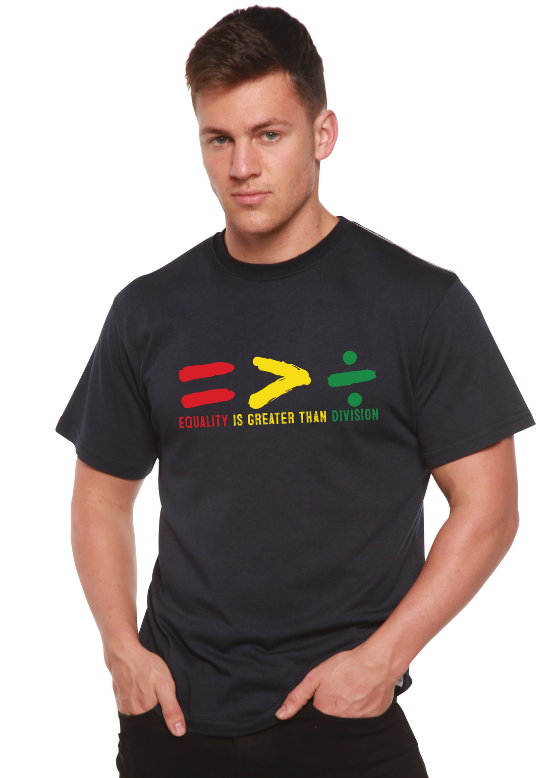 Black History Month unisex bamboo and cotton graphic T-shirt by Spun Bamboo, featuring a printed design on the front.