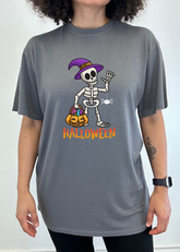 Unisex Halloween graphic T-shirt by Spun Bamboo, short sleeve, bamboo viscose and organic cotton, featuring a festive Halloween print.