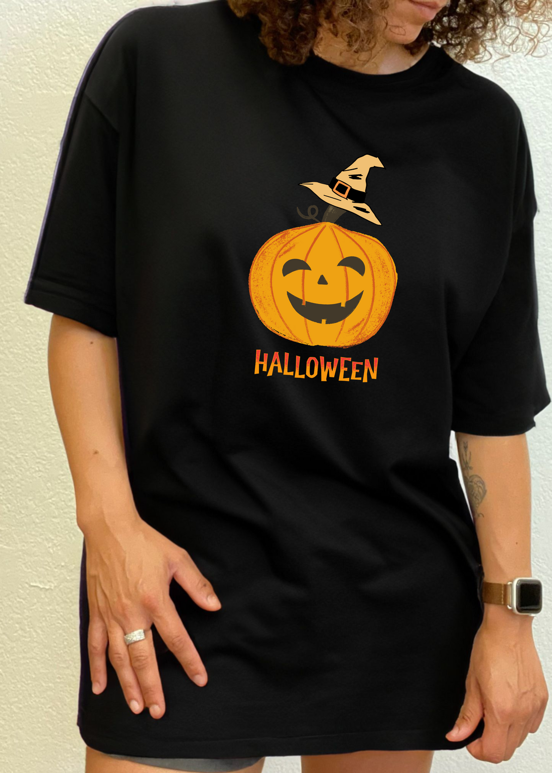 Spun Bamboo unisex Halloween pumpkin graphic T-shirt in bamboo viscose and organic cotton, short sleeve, men&
