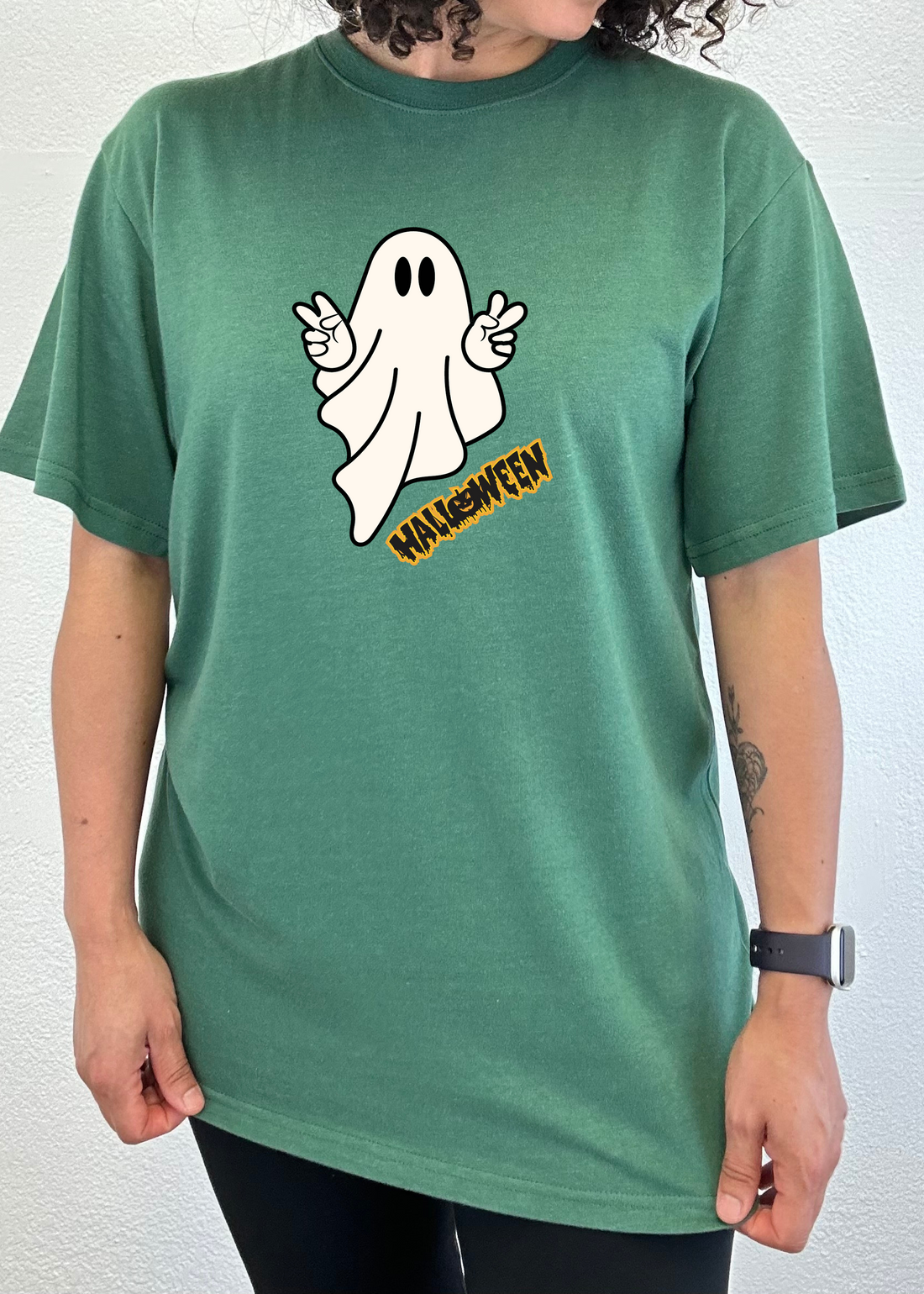 Unisex Halloween ghost graphic T-shirt by Spun Bamboo, short sleeve men&
