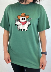 Unisex cowboy ghost graphic T-shirt by Spun Bamboo, short sleeve, bamboo viscose and organic cotton fabric, men&