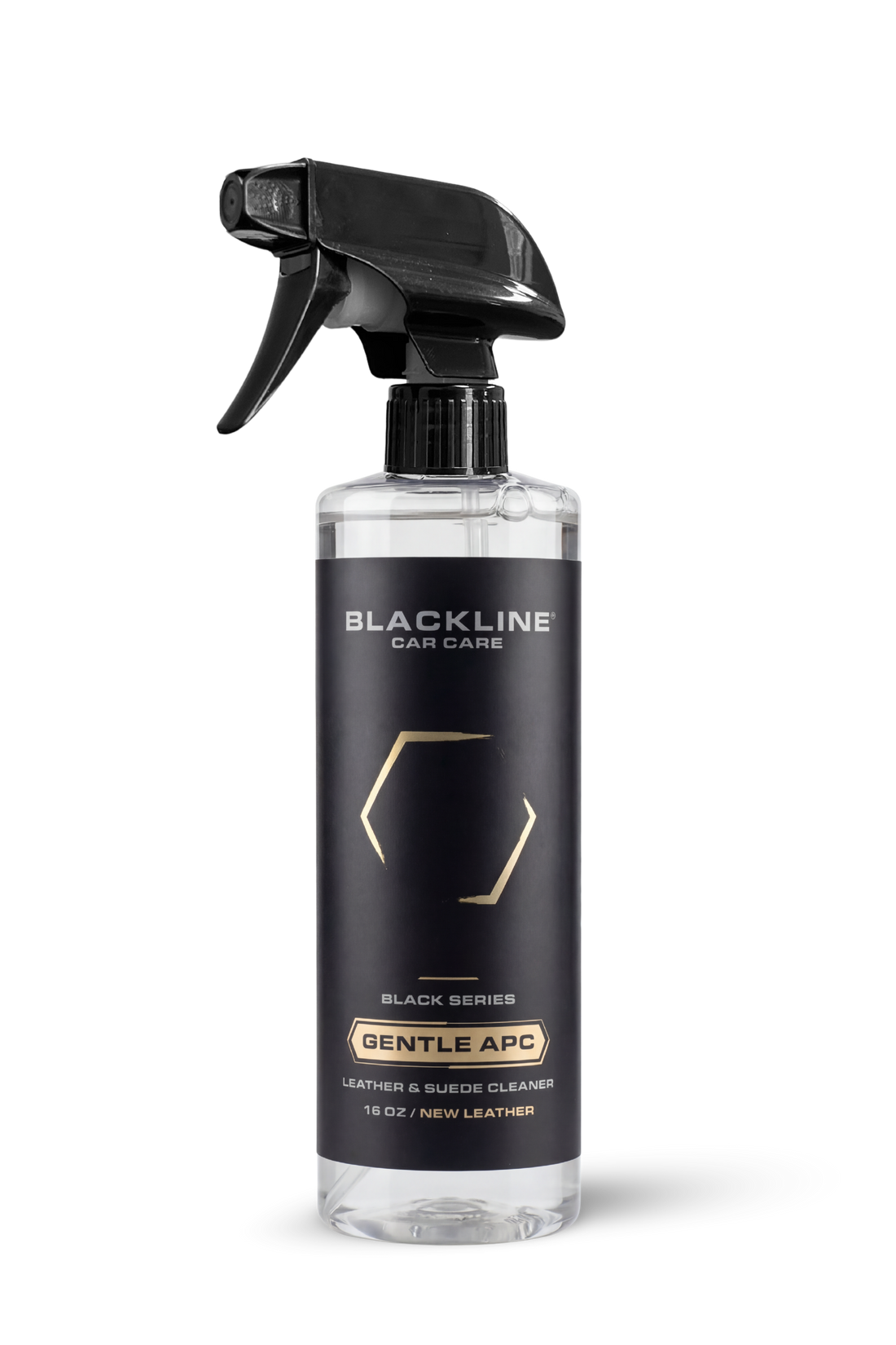 Blackline Car Care BLACKLINE® GENTLE APC all-purpose cleaner in a 16oz bottle, showing the label and packaging.