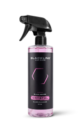 Blackline Car Care BLACKLINE® Crystal Glass Cleaner in a 16oz spray bottle, designed for streak-free automotive glass cleaning.