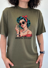 Unisex bamboo and cotton graphic T-shirt with a respectful middle finger print, by Spun Bamboo, men&