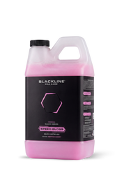 Blackline Car Care BLACKLINE® SPEED GLOSS Quick Detailer showing a sleek, polished vehicle surface with a glossy finish.