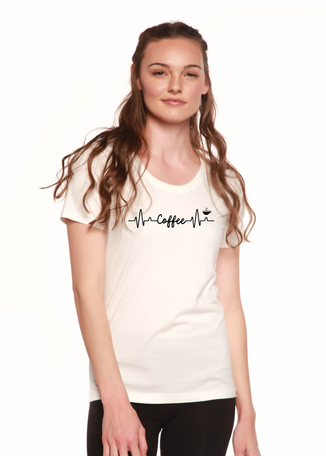 Spun Bamboo Heartbeat Coffee printed women&