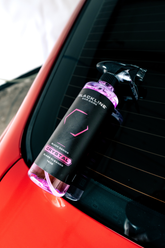 Blackline Car Care BLACKLINE® Crystal Glass Cleaner spray bottle for streak-free automotive glass cleaning.