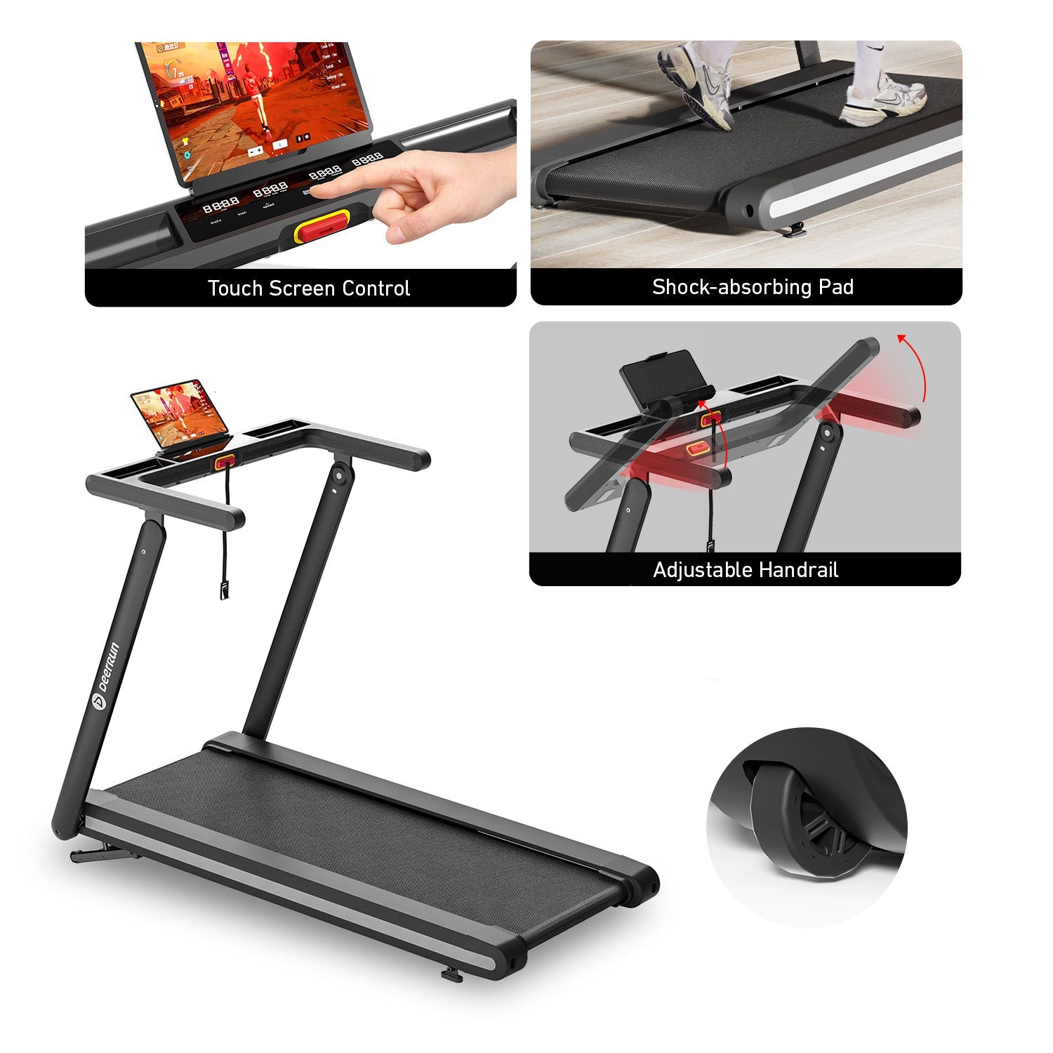 DeerRun X20 Incline Home Treadmill with 15% Auto Incline &amp; Full Running Deck | 400 lbs, 11.3 mph