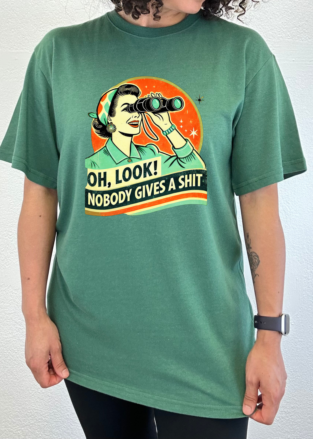 Unisex bamboo and cotton graphic T-shirt for women and men featuring a retro funny design, by Spun Bamboo.