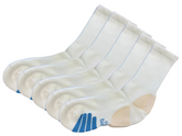 Unisex white bamboo viscose crew socks by Spun Bamboo, 5-pack, showing soft fabric and comfortable fit.