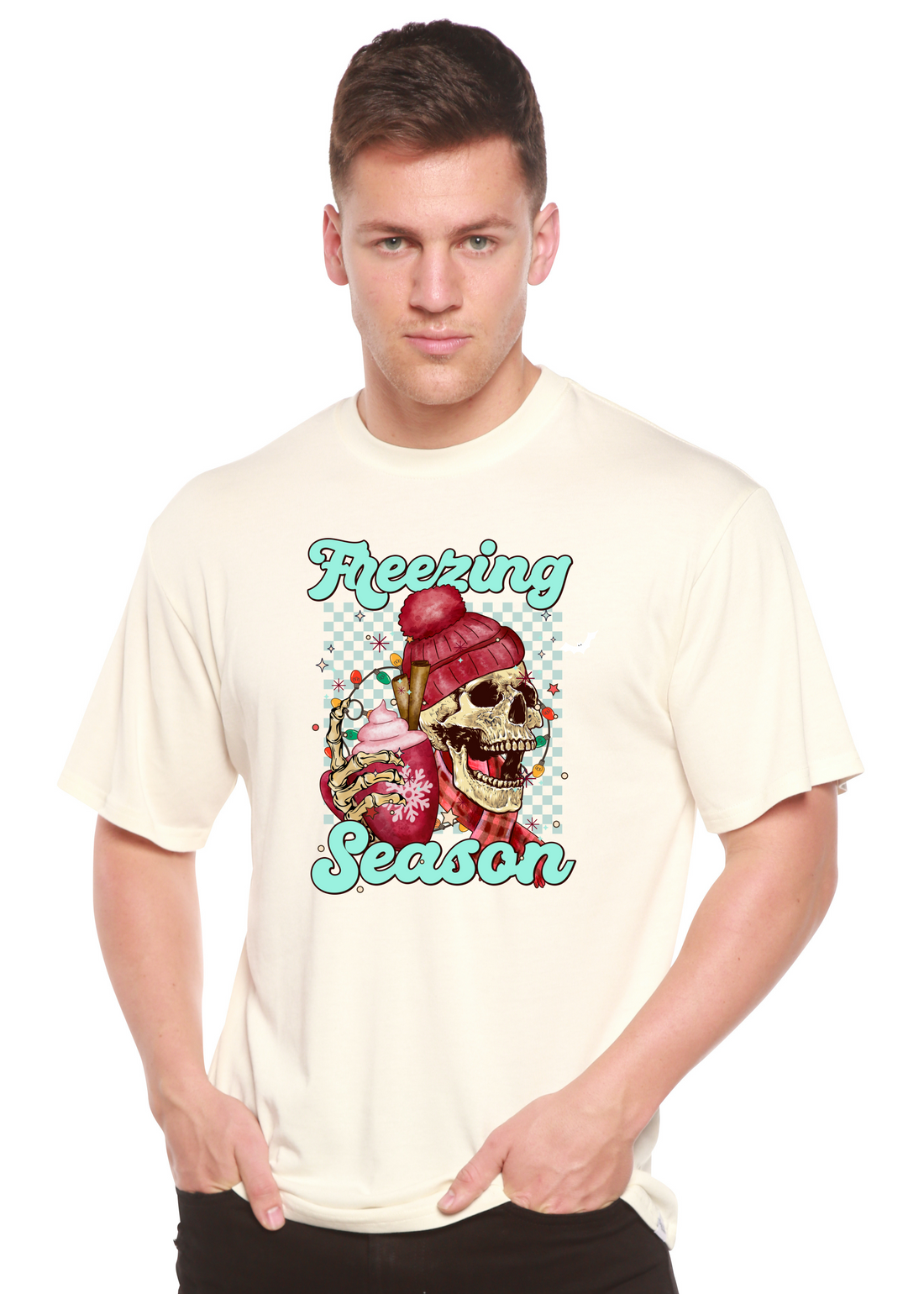 Unisex bamboo viscose organic cotton graphic T-shirt by Spun Bamboo featuring a printed design and short sleeves.