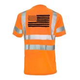 Reflective safety T-shirt by Armed American Supply featuring high-visibility reflective stripes on a durable fabric.