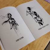 Inktober Illness Softback Book by Any Means Necessary Clothing, complete collection, featuring illustrated pages and vibrant cover.