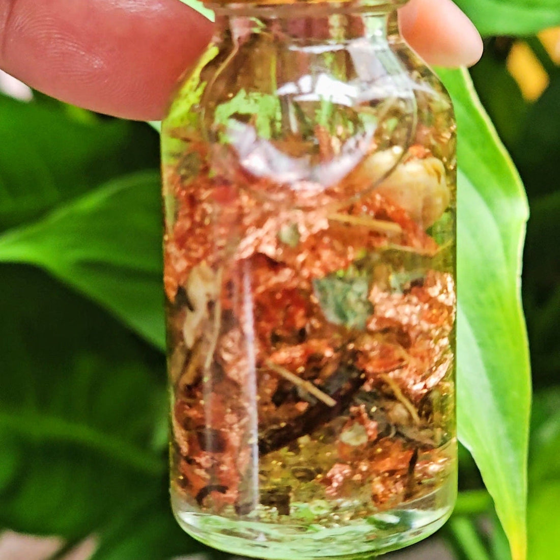 Lucky Rich Girl Hoodoo Conjure Oil by Rich Bitch Conjure in a small glass bottle, designed for wealth, beauty, and good fortune.