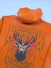 Orange Trophy Pullover Hoodie from Any Means Necessary Clothing, front view showing the design and comfortable fit.