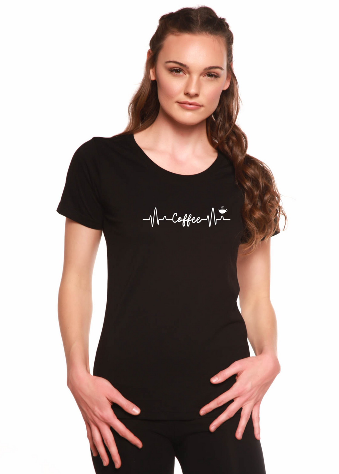 Spun Bamboo Heartbeat Coffee printed women&