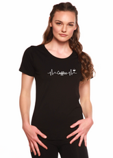 Spun Bamboo Heartbeat Coffee printed women&