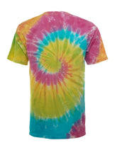 SpectraUSA Classic Spiral Tie-Dye T-shirt featuring a colorful spiral design on the back.