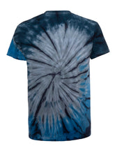 SpectraUSA Surf Spiral Tie-Dye T-shirt featuring vibrant, swirling tie-dye design on a casual tee shirt.