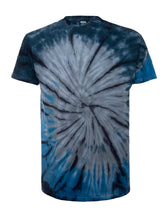 SpectraUSA Surf Spiral Tie Dye T-shirt featuring a vibrant, colorful spiral design on the front.