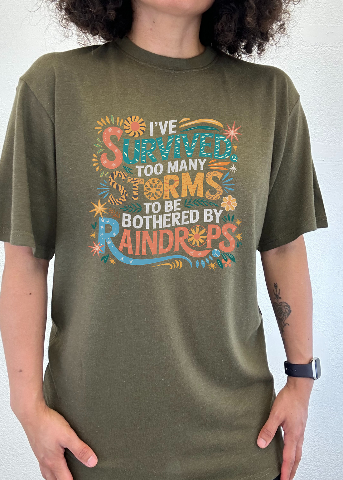 Unisex Spun Bamboo graphic T-shirt with storm-themed design, made from bamboo and cotton fabric, featuring printed artwork.