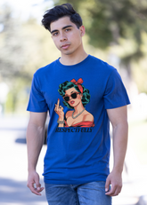 Unisex bamboo cotton graphic t-shirt featuring a respectful middle finger print, by Spun Bamboo, men&