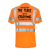 Reflective safety T-shirt by Armed American Supply featuring bright reflective stripes and casual fit for visibility.