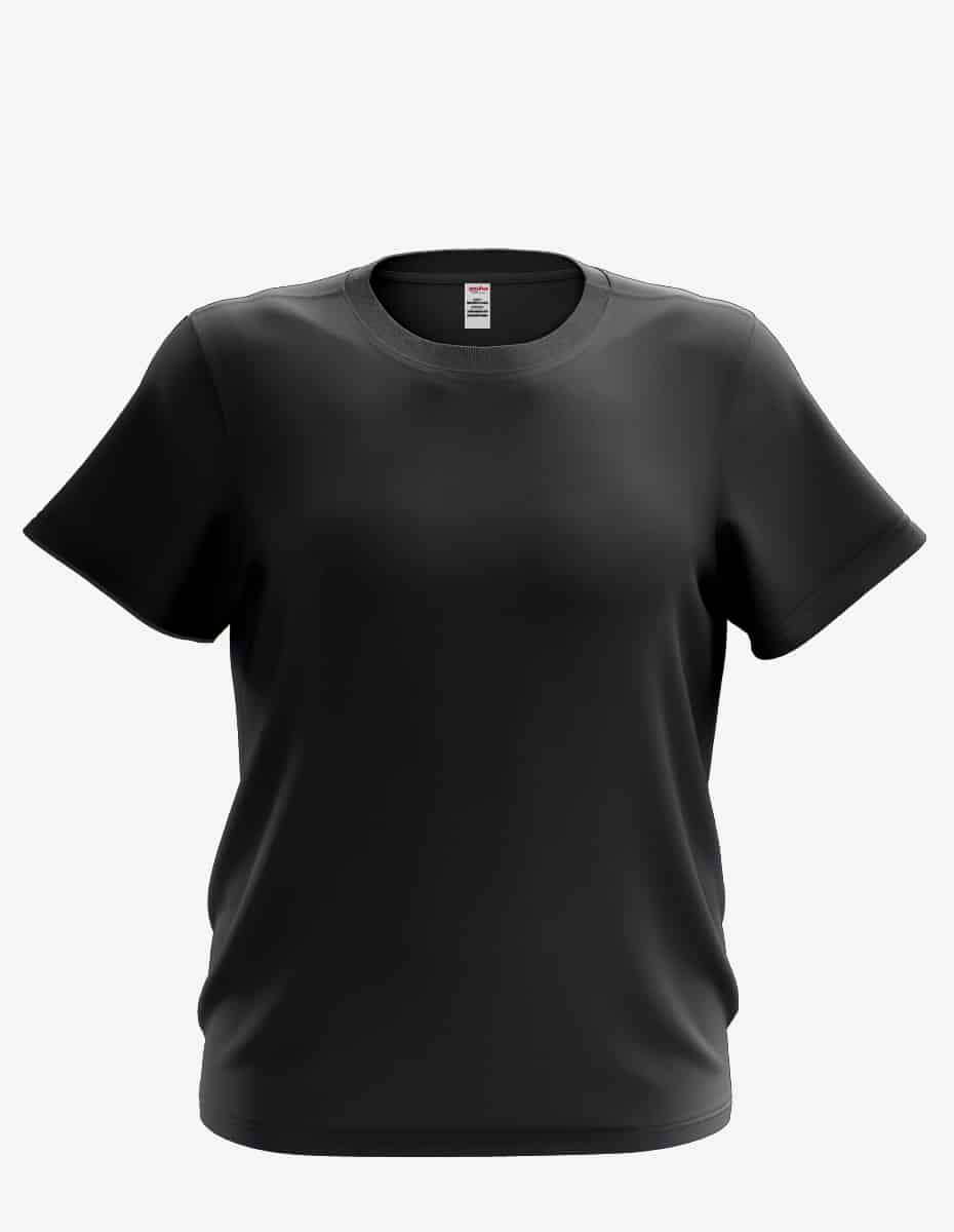 Black youth crew neck sweatshirt by SpectraUSA, front view showing simple, comfortable kids&