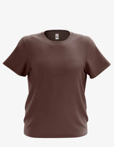 Kids crew neck sweater in chocolate brown by SpectraUSA, front view showing soft fabric and classic fit.