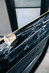 Blackline Car Care boars hair detailing brushes set with black handles, designed for precise car interior and exterior cleaning.