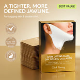 Set of 20 Maree 24K Gold V-Line Lifting Masks, individually packaged skincare treatments for facial lifting and firming.