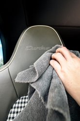Blackline Car Care BLACKLINE® edgeless microfiber towel for car cleaning, soft and highly absorbent for detailing and drying.
