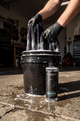 Blackline Car Care BLACKLINE® Restore microfiber detergent bottle, designed for cleaning microfiber car accessories and fabrics.