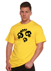 Spun Bamboo Halloween Boo unisex bamboo viscose cotton short sleeve graphic T-shirt with Halloween-themed print, men&