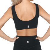 Fitkitty Culture Athleisure BodyLove High Support Sports Bra, black with wide shoulder straps and moisture-wicking fabric for active wear