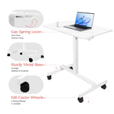 DeerRun® adjustable standing desk for laptops, large rolling desk surface, suitable for treadmill workouts, shown in image.