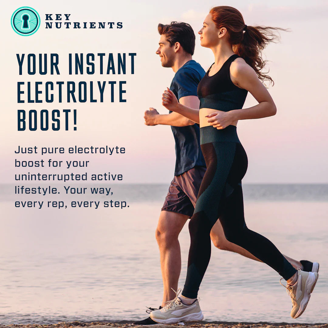 Key Nutrients electrolyte hydration pills in capsule form, showing two capsules filled with electrolyte powder for hydration support.