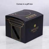 August Uncommon Tea One Cup Infuser in gold, compact tea infuser for brewing loose leaf tea, shown with box.