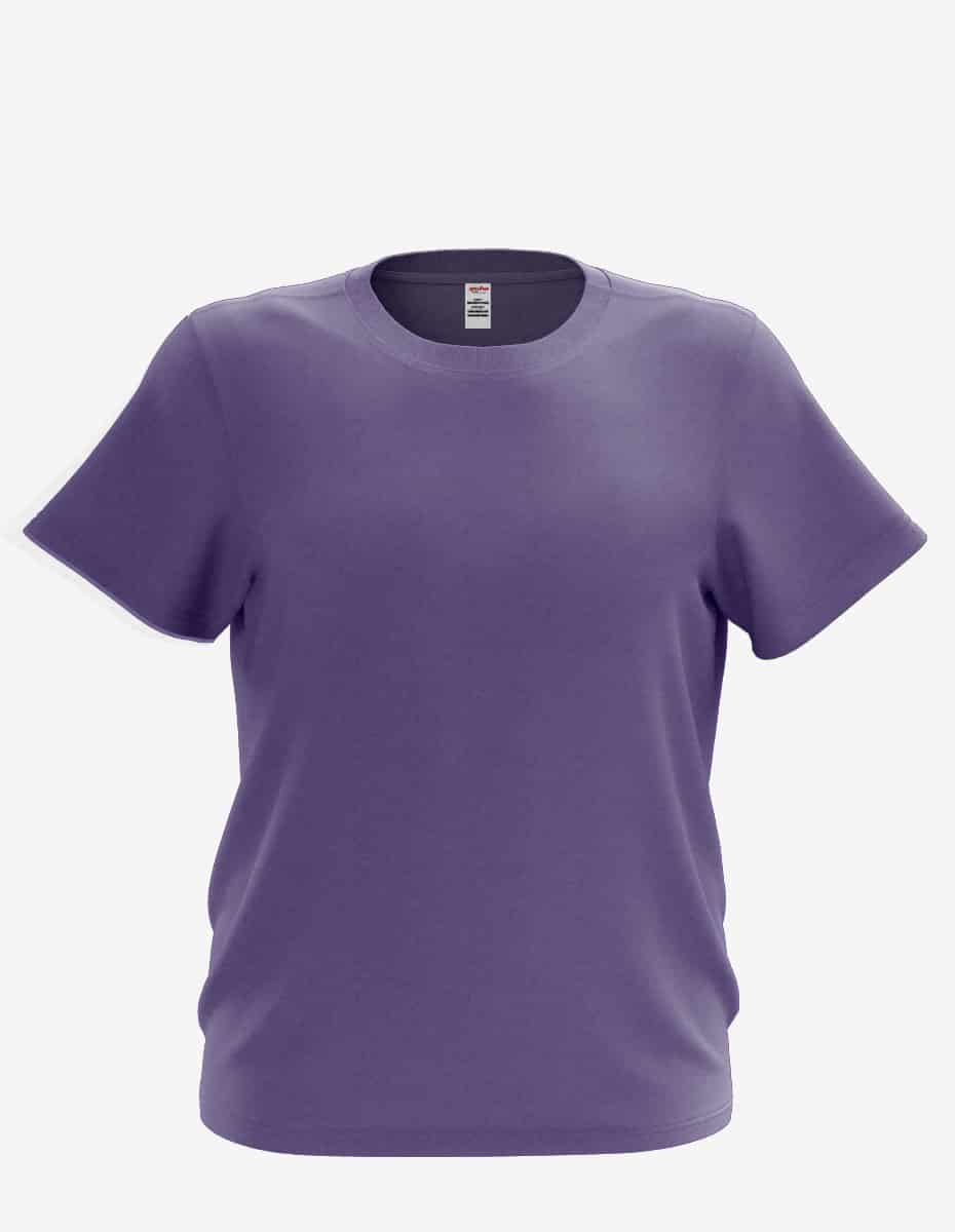 Purple Heather Bi-blend Youth Mega-Tee for kids by SpectraUSA, front view showing soft fabric and casual fit.