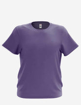 Purple Heather Bi-blend Youth Mega-Tee for kids by SpectraUSA, front view showing soft fabric and casual fit.