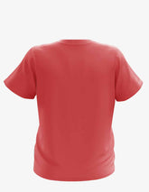 Red heather Bi-blend Youth Mega-Tee for kids by SpectraUSA, showing the front view of the comfortable, casual t-shirt.