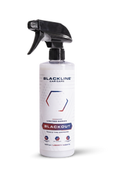 Blackline Car Care BLACKLINE® Blackout Trim and Tire Dressing applied to car tires and trim for a sleek, shiny finish.