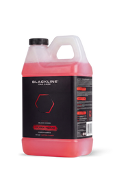 Blackline Car Care BLACKLINE® Ultra Foam car shampoo being applied to a vehicle, featuring rich foam for cleaning and shine.