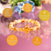 Citrine bracelet from 365 Days of Brilliance by Conscious Items, featuring polished yellow gemstone beads on a stretch cord.