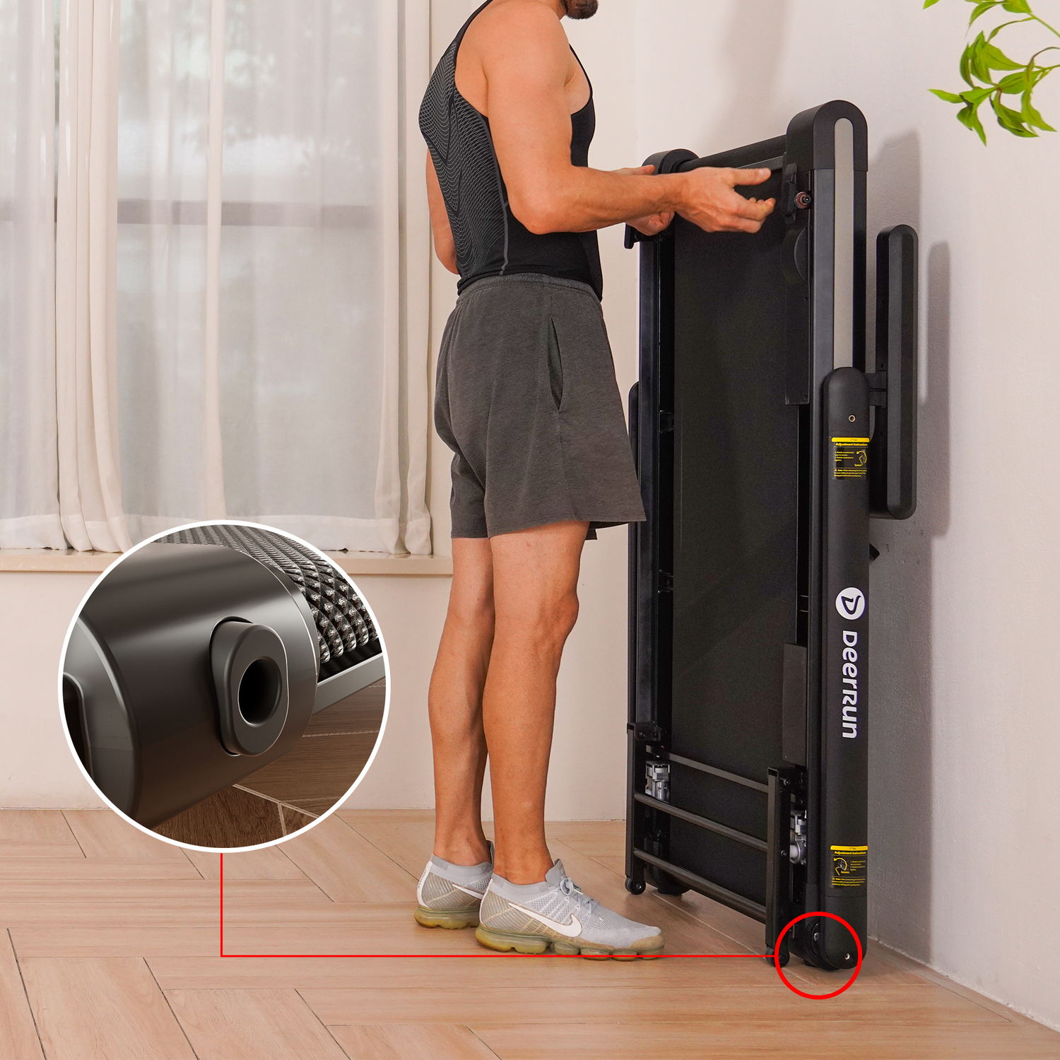 DeerRun X20 Incline Home Treadmill with 15% Auto Incline &amp; Full Running Deck | 400 lbs, 11.3 mph