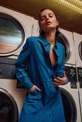 Fitkitty Culture denim shirt dress, casual women&