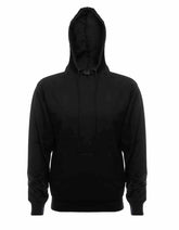 Black SpectraUSA French Terry Hoodie 4020 fleece front view showcasing cozy fit and soft fabric.