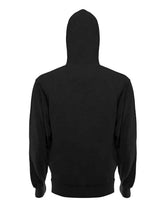 SpectraUSA French Terry Hoodie 4020 in charcoal heather, fleece fabric with back view display.